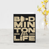 Carte Badminton For Life Badminton Player Shuttle Cross (Fleur jaune)
