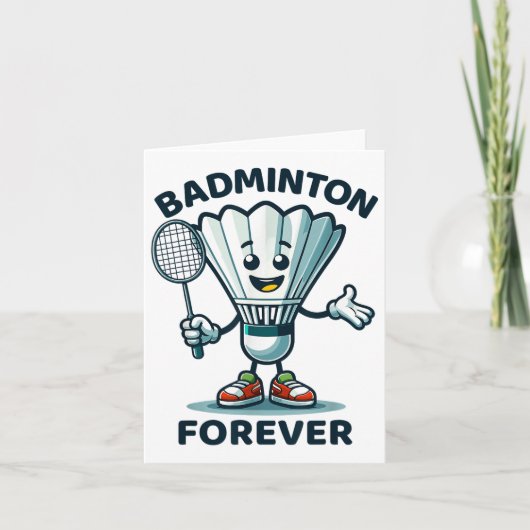 Carte Badminton Forever Cartoon Shuttle Et Racket Graphe (Devant)