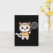 Carte Badminton Funny Chat Femmes Filles Joueuse de badm (Fleur jaune)