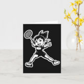 Carte Badminton Girl Comic Shutter Player (Fleur jaune)