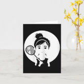 Carte Badminton Girl Shuttle Player Pour Les Filles (Fleur jaune)