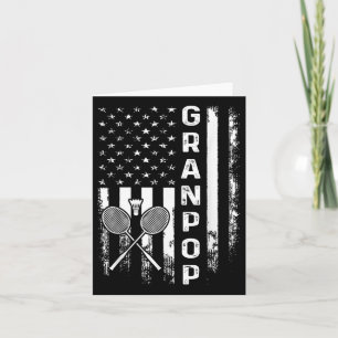 Carte Badminton Granpop American Flag Vintage Christmas