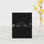 Carte Badminton Heartbeat Funny Badminton (Fleur jaune)