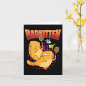 Carte Badminton I Badkitten Cat I Badminton Racket Shutt (Fleur jaune)