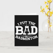 Carte Badminton, J'Ai Mis Le Mal À Badminton, Funny Shut (Fleur jaune)