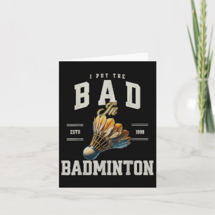 Carte Badminton Je Mets Le Mal Dans Volant De Badminton