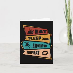 Carte Badminton Jeu Répéter Shuttle Retro Badminton Joue