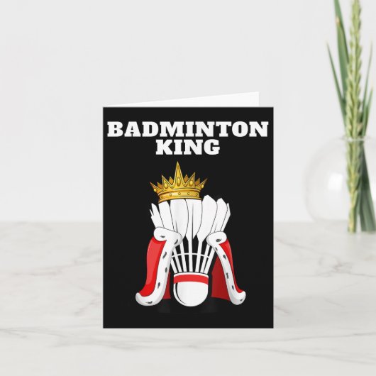 Carte Badminton King _ Mens Badminton Player Shirt Boys (Devant)