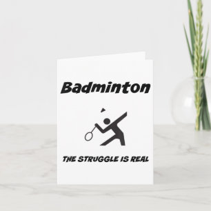 Carte Badminton La Lutte Est Vraiment Drôle T Shirt_1