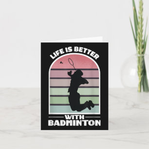 Carte Badminton Life Funny Shutting Retro Jeu