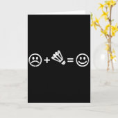 Carte Badminton Makes Happy Funny Shuttle Badminton Play (Fleur jaune)