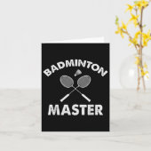 Carte Badminton Master Funny Badminton Player Shuttle Ra (Fleur jaune)