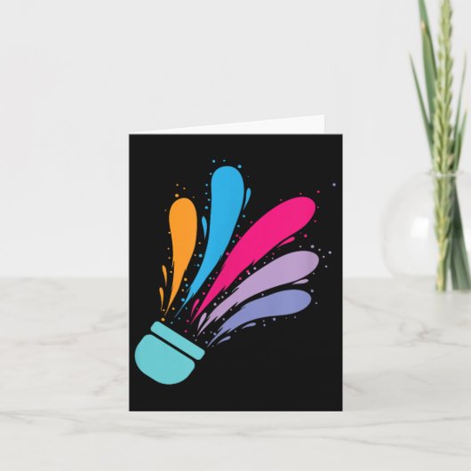 Carte Badminton Navette Colorée (Devant)
