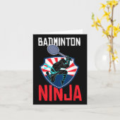 Carte Badminton Ninja Chemise Funny Joueur Badminton Bad (Fleur jaune)