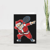Carte Badminton Noël Dabbing Santa Claus avec Shutt (Devant)
