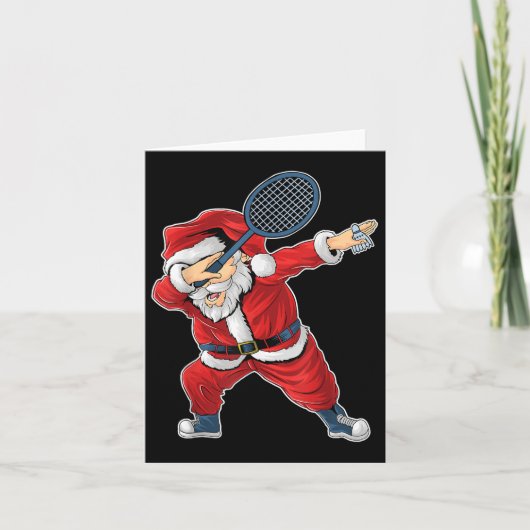 Carte Badminton Noël Dabbing Santa Claus avec Shutt (Devant)
