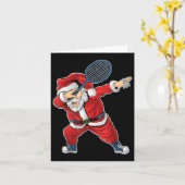 Carte Badminton Noël Dabbing Santa Claus avec Shutt (Fleur jaune)