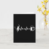 Carte Badminton Player Racket - Heartbeat Ekg Badminton (Fleur jaune)