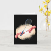 Carte Badminton Player Shuttle Gift Badminton (Fleur jaune)