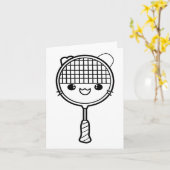 Carte Badminton Racket Cartoon Look Shuttle Jeu (Fleur jaune)