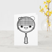 Carte Badminton Racket Cartoon Look Shuttle Jeu (Fleur jaune)