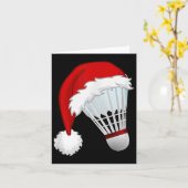 Carte Badminton Santa Hat Sports Noël (Fleur jaune)