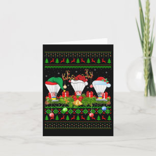 Carte Badminton Sports Lover Xmas Père Noël Ugly Badmint