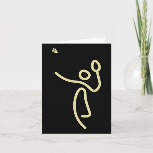 Carte Badminton Stick Man – Idée Cadeau Volant (Devant)