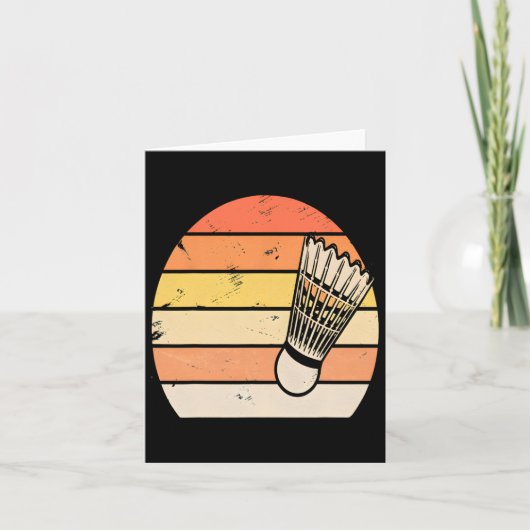 Carte Badminton Sunset Retro (Devant)