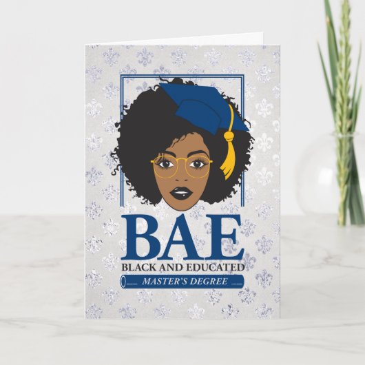 Carte BAE Noir et Maîtrise instruite Diplôme (Devant)