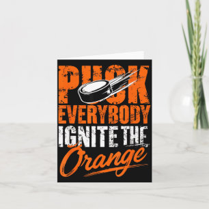 Carte Bagarreur de hockey orange drôle sport de hockey