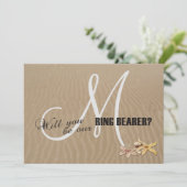 Carte Bague de porteur d'alliances de plage avec sable e (Debout devant)