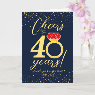 Carte Bague du 40e anniversaire du Mariage
