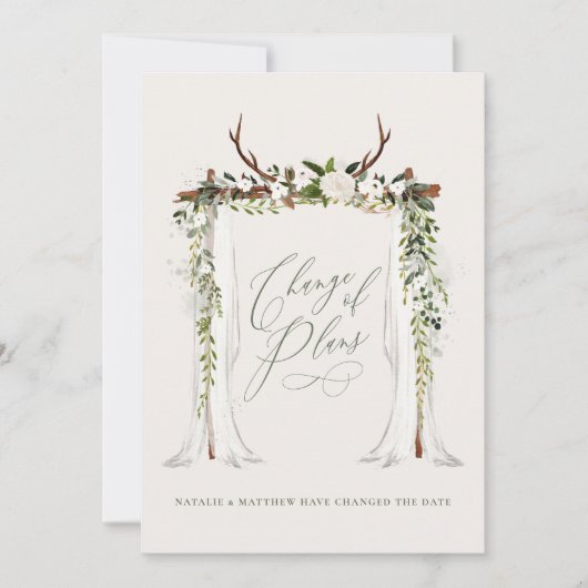 Carte Bague rustique de ferme et eucalyptus élégant chic (Devant)