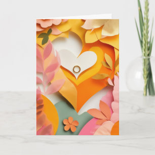 Carte Bague sincère entourée de fleurs