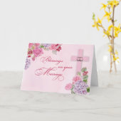 Carte Bagues de félicitations de mariage religieuses cro (Fleur jaune)