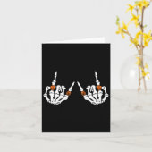 Carte Bagues de squelette de rock de signe de main de ro (Fleur jaune)