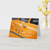 Carte Baguette chaude, Joyeux anniversaire Nephew. (Fleur jaune)