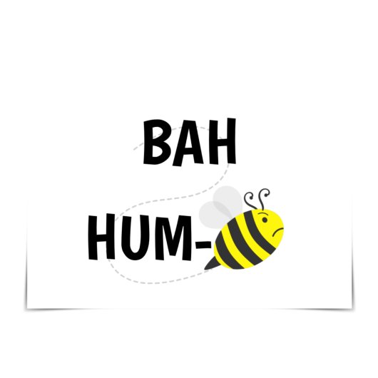 Carte "Bah Humbug" avec une abeille grincheuse