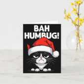 Carte Bah Humbug Funny Bad Cat Christmas Hater Cat Lover (Fleur jaune)