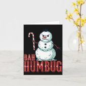 Carte Bah Humbug Santa Hat Angry Snowman Sarcastic Chris (Fleur jaune)