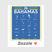 Carte Bahamas Sticker Cruise Bahamian (Feuille)