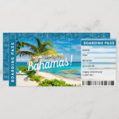 Carte Bahamas Surprise Voyage Embarquement Pass Billet c (Devant / Derrière)