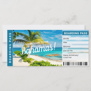 Carte Bahamas Surprise Voyage Embarquement Pass Billet c