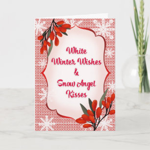 Carte Baie d'hiver Blanche Vœux d'hiver Baisers d'ange d