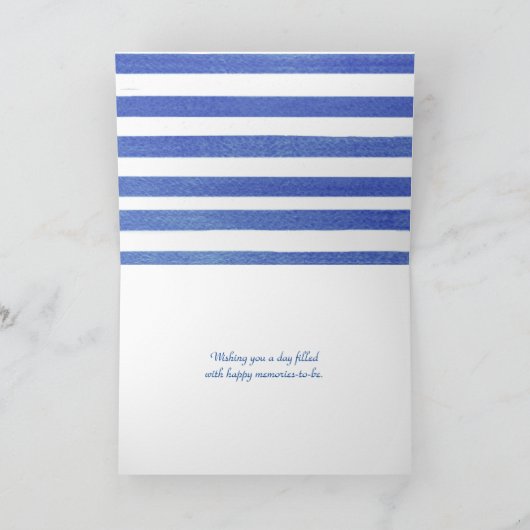 Carte Baies blanches d'anniversaire sur bande (Intérieur)