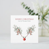 Carte Baies de pin à nez rouge Noël (Debout devant)