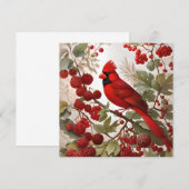 Carte Baies rouges d'oiseaux du Cardinal Nord (Devant / Derrière)