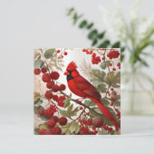 Carte Baies rouges d'oiseaux du Cardinal Nord (Debout devant)