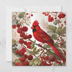 Carte Baies rouges d'oiseaux du Cardinal Nord